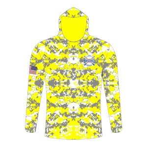 CA Long Sleeve Shirt Hoodie Gray Yellow Camo