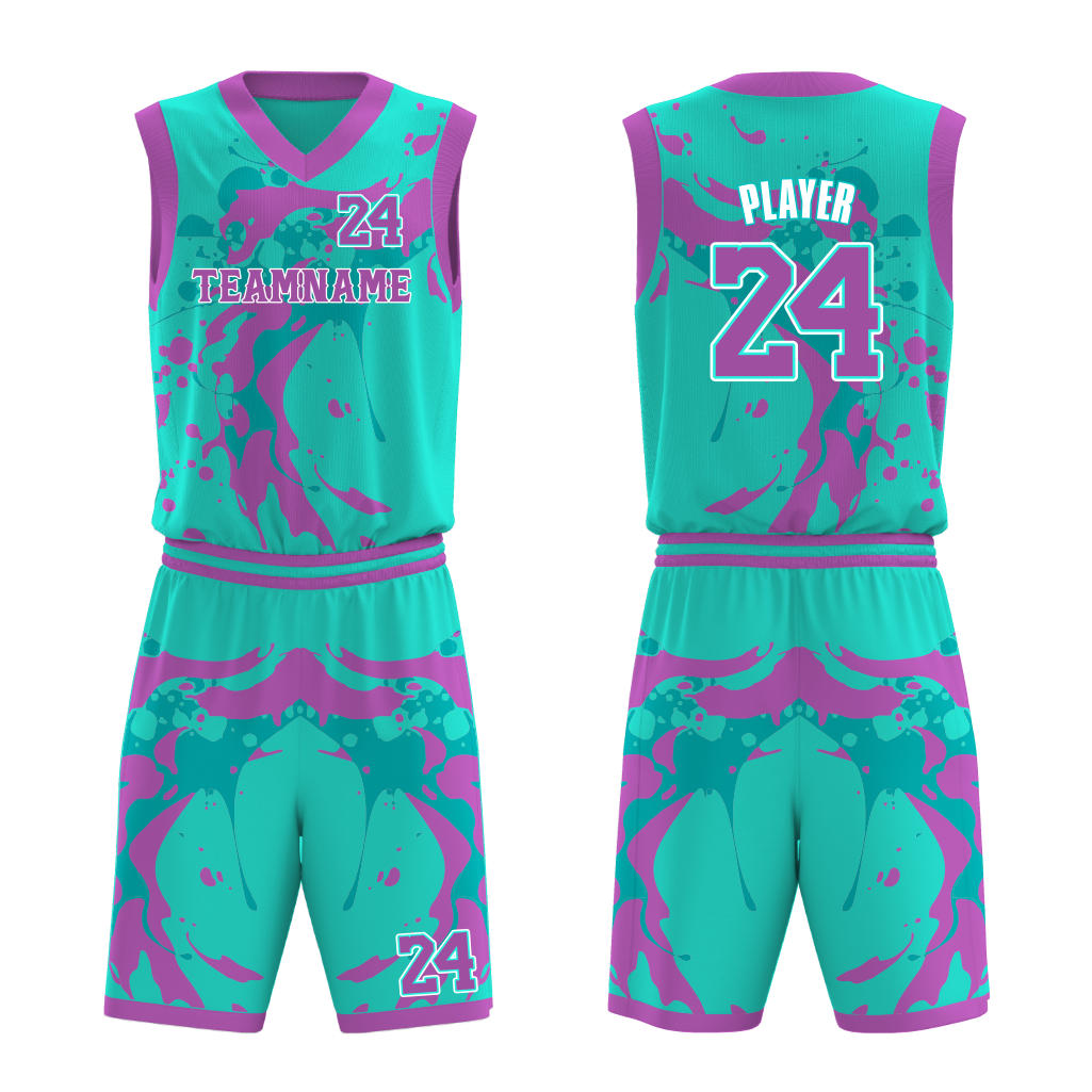 Basketball Aqua Purple Uniform