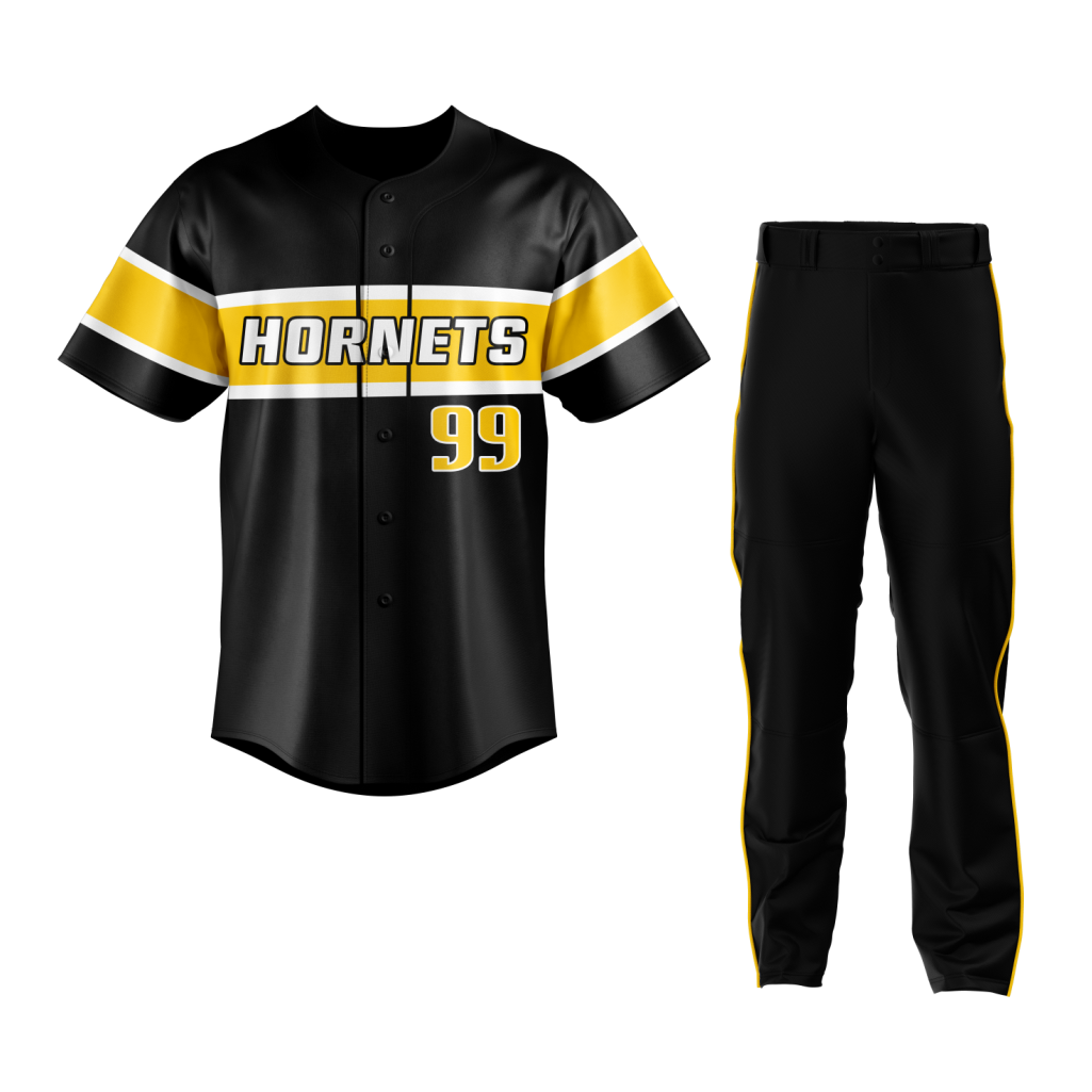 Baseball Uniform Black Yellow