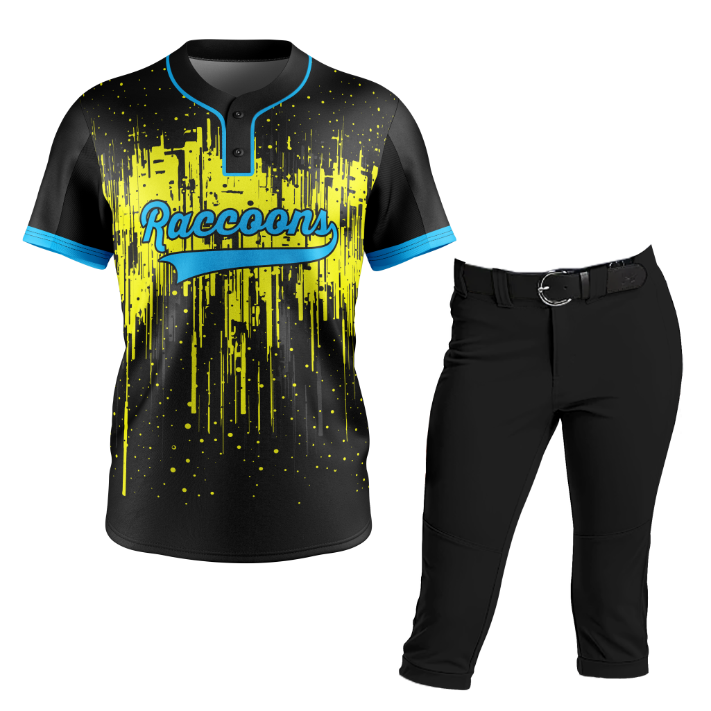 Softball Yellow Black Uniform
