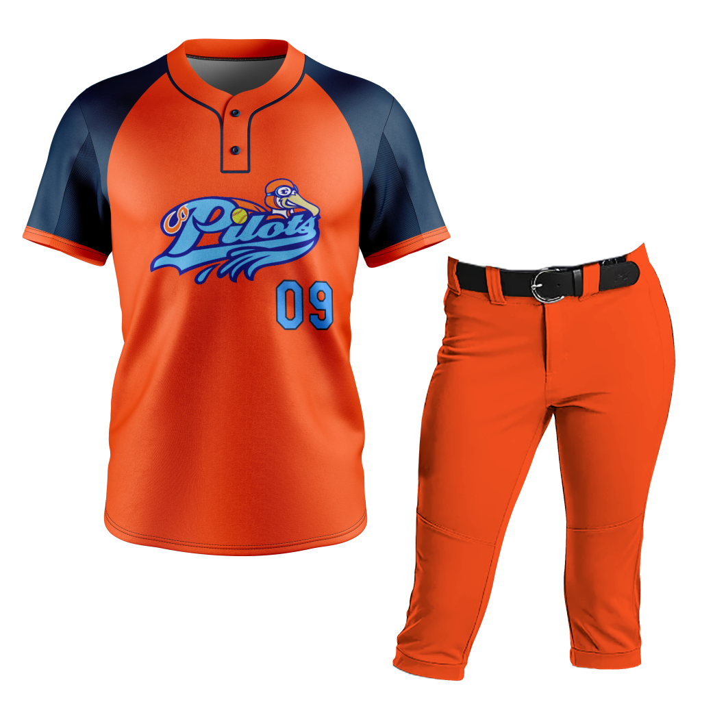 Softball Orange Black Uniform