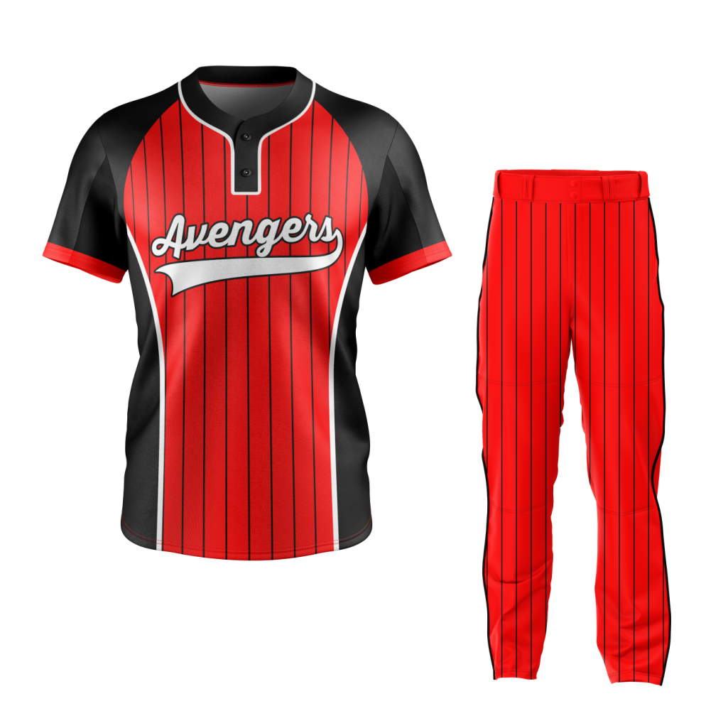 Baseball Red Black Stripe Uniform