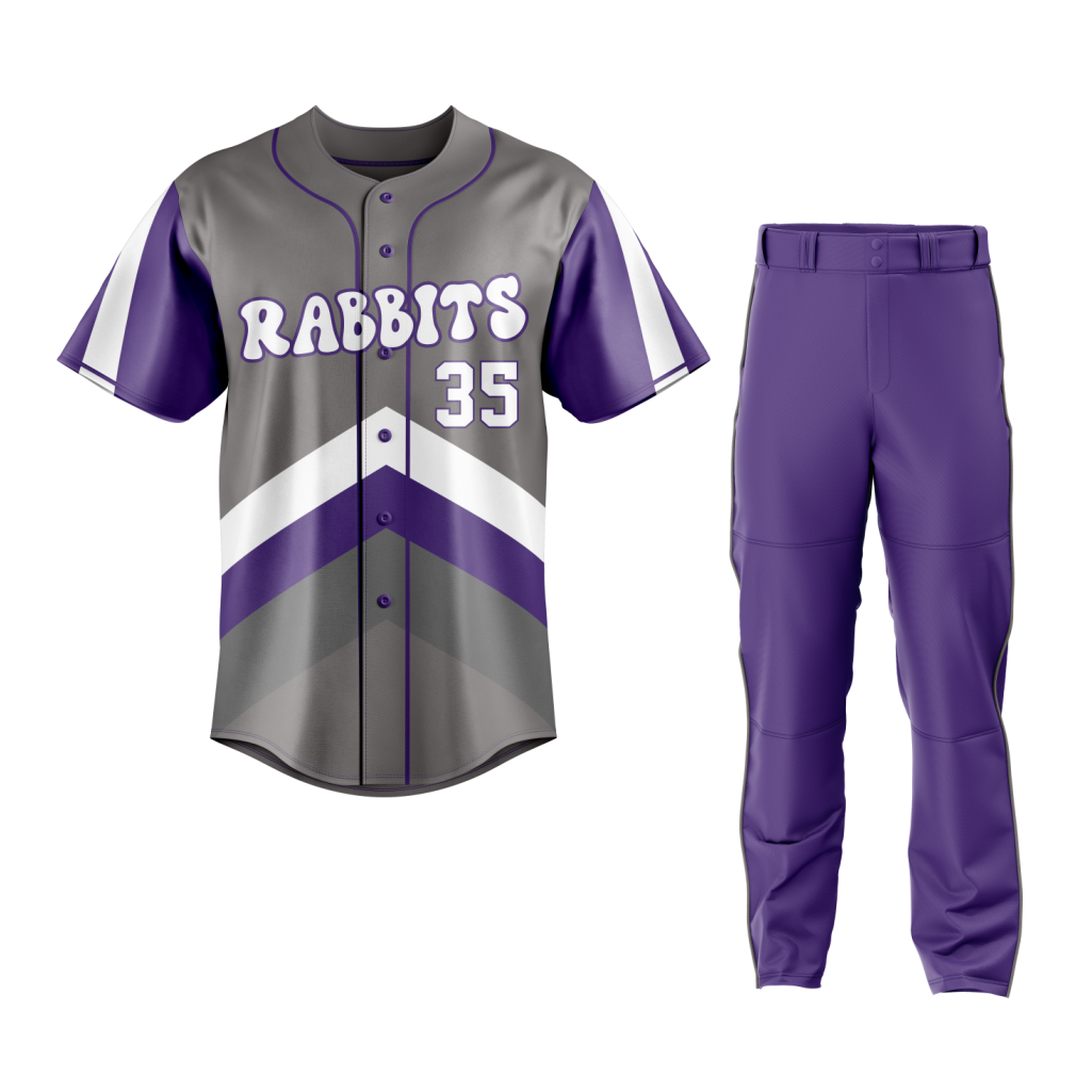Baseball Grey Purple Uniform