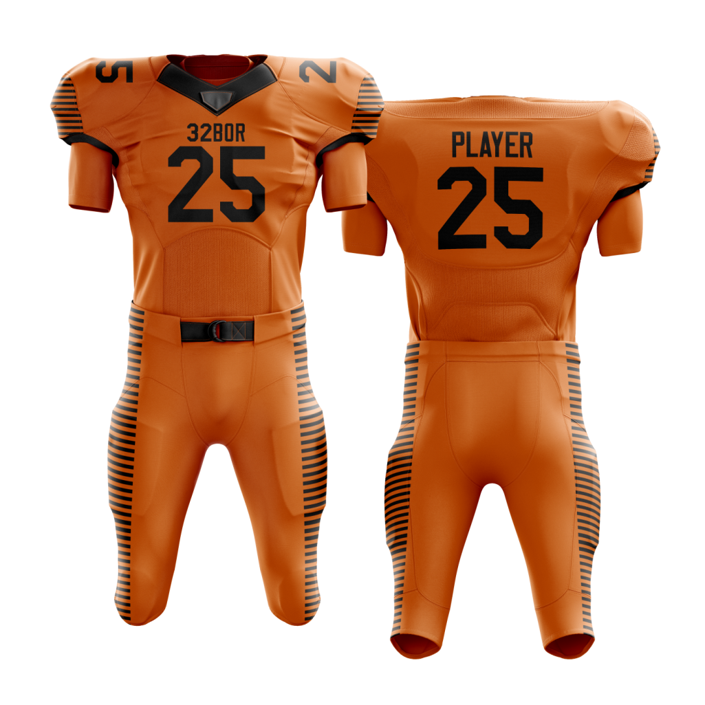 Football Orange Black Uniform